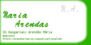 maria arendas business card
